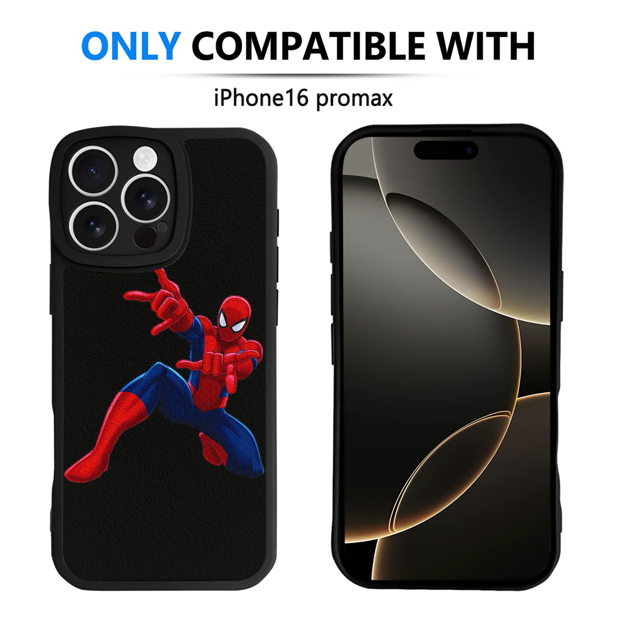 （画像用） Spider Man スパイダーマン 【iPhone 16シリーズ対応】シリコンスマホケース（レザー調） 材質：シリコン
